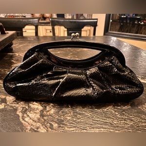 Beverly Feldman Black Patent Leather Clutch - “Too much is not enough”